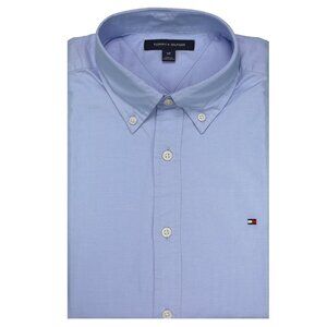 NWT TOMMY HILFIGER Men LS Regular Fit Oxford Shirt Blue 100% Cotton MSRP $79.50